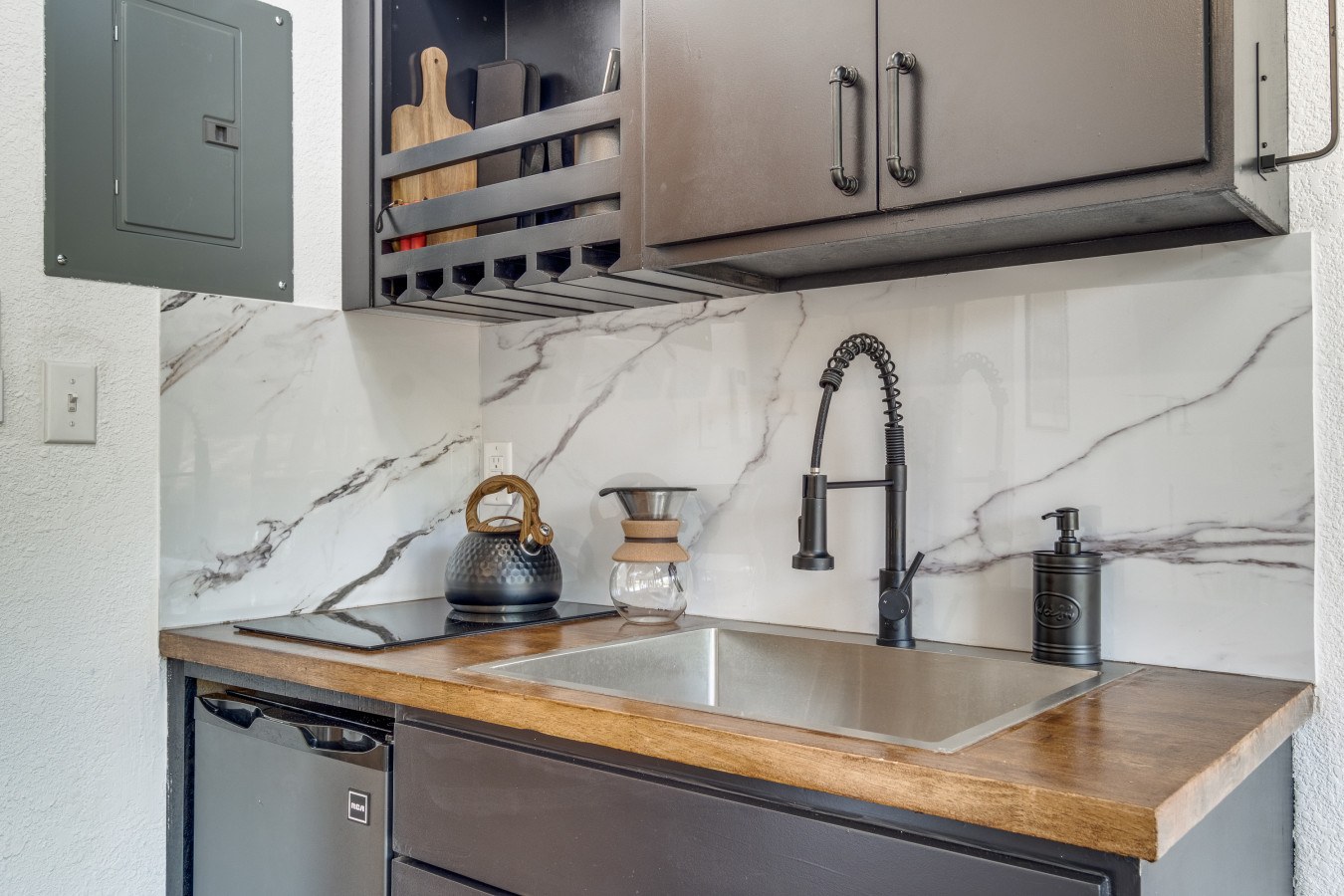 Kitchen in a Lake Noire cabin